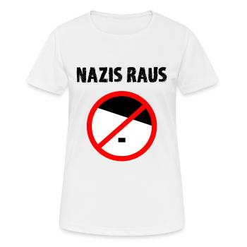 Anti Nazi Spruch - Frauen T-Shirt atmungsaktiv - Weiß - Vorne - AI Model Female 172 dark (172cm)