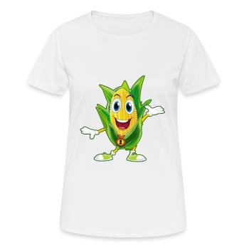 maize corn popcorn Seller tee tshirt i love best - Women's Breathable T-Shirt - white - Front - AI Model Female 172 dark (172cm)