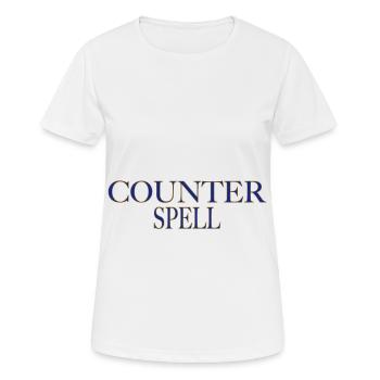 Counter Spell - blau/gold Karten Spiel Shirt - Frauen T-Shirt atmungsaktiv - Weiß - Vorne - AI Model Female 172 dark (172cm)