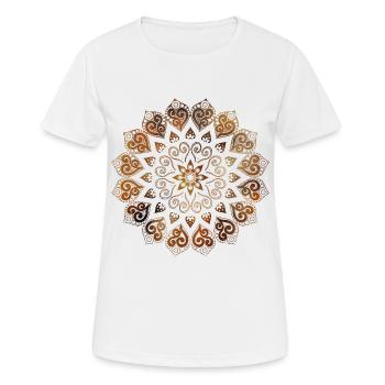 Mandala - Frauen T-Shirt atmungsaktiv - Weiß - Vorne - AI Model Female 172 dark (172cm)