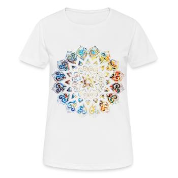Mandala - Frauen T-Shirt atmungsaktiv - Weiß - Vorne - AI Model Female 172 dark (172cm)