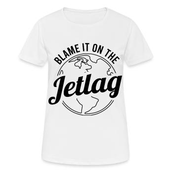 Jetlag Ist Schuld - Frauen T-Shirt atmungsaktiv - Weiß - Vorne - AI Model Female 172 dark (172cm)