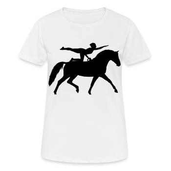 Voltigier Chevaux Équestres Voltige - T-shirt respirant Femme - blanc - Devant - AI Model Female 172 dark (172cm)