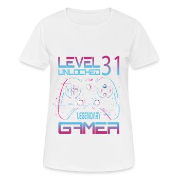 31st Birthday Level 31 Complete Retro Gamer - Women's Breathable T-Shirt - white - Front - AI Model Female 172 dark (172cm)
