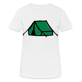 Zelt Zelten - Frauen T-Shirt atmungsaktiv - Weiß - Vorne - AI Model Female 172 dark (172cm)