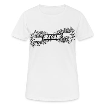 2023 Jahreswechsel Muster Geschenkidee - Frauen T-Shirt atmungsaktiv - Weiß - Vorne - AI Model Female 172 dark (172cm)