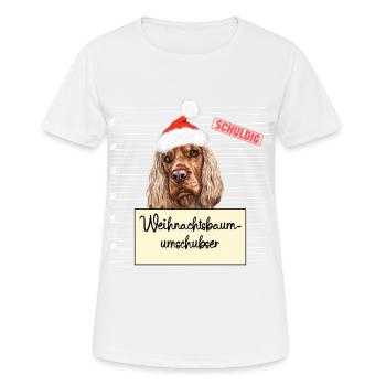 Weihnachtsbaum Umschubser Englischer Cocker Spanie - Frauen T-Shirt atmungsaktiv - Weiß - Vorne - AI Model Female 172 dark (172cm)
