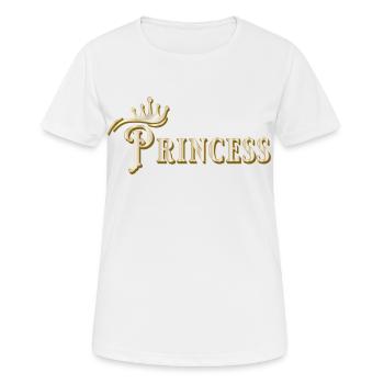 PRINCESS SHRIFTZUG MIT GOLDENER KRONE - Frauen T-Shirt atmungsaktiv - Weiß - Vorne - AI Model Female 172 dark (172cm)
