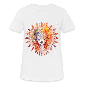 Yoga-Motiv, handgemalt, für Harmonie und Design - Frauen T-Shirt atmungsaktiv - Weiß - Vorne - AI Model Female 172 dark (172cm)
