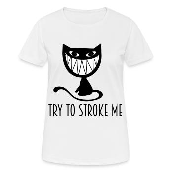 fiese grinsende Katze - Frauen T-Shirt atmungsaktiv - Weiß - Vorne - AI Model Female 172 dark (172cm)