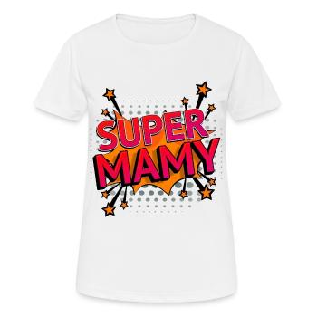 Super mamy BD - T-shirt respirant Femme - blanc - Devant - AI Model Female 172 dark (172cm)