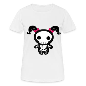Helloween Ribbed Pink Braids Creepy Rockabilly - Women's Breathable T-Shirt - white - Front - AI Model Female 172 dark (172cm)