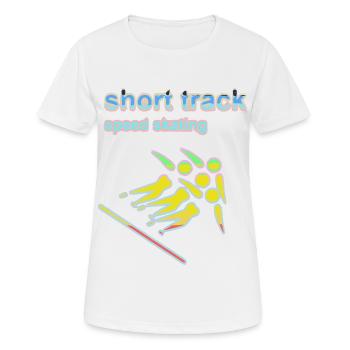 Jeux d'hiver de patinage de vitesse sur courte piste 2 - T-shirt respirant Femme - blanc - Devant - AI Model Female 172 dark (172cm)