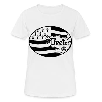 Bretagne ovale - T-shirt respirant Femme - blanc - Devant - AI Model Female 172 dark (172cm)