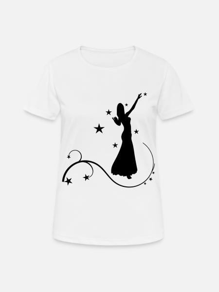 Bauchtanz mit Sternen - Frauen T-Shirt atmungsaktiv - Weiß