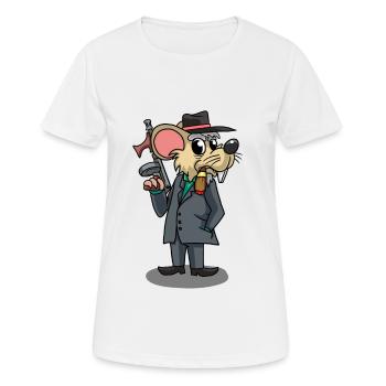 Mafia Maus Gangster Ratte Italien Maffia Drogen - Frauen T-Shirt atmungsaktiv - Weiß - Vorne - AI Model Female 172 dark (172cm)