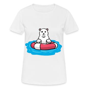 Eisbär Klimawandel Nordpol Fantasy Umwelt Natur - Frauen T-Shirt atmungsaktiv - Weiß - Vorne - AI Model Female 172 dark (172cm)