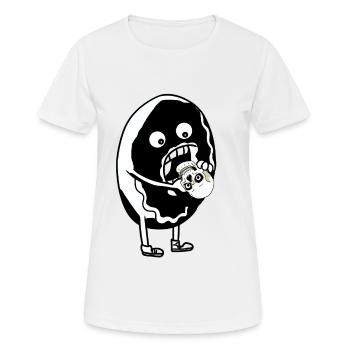 DONUT HORROR DARK GRUFTI GOTHIC SKULL DARK - Women's Breathable T-Shirt - white - Front - AI Model Female 172 dark (172cm)