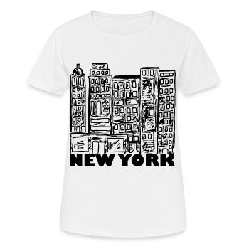 Hochhäuser Wolkenkratzer New York - Frauen T-Shirt atmungsaktiv - Weiß - Vorne - AI Model Female 172 dark (172cm)