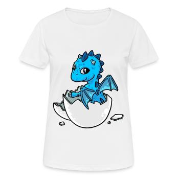 Petit Mignon Bébé Dragon Hatch Oeuf en coquille d’oeuf - T-shirt respirant Femme - blanc - Devant - AI Model Female 172 dark (172cm)