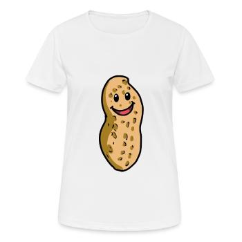 fröhliche Erdnuss Emotion Gefühle happy Emotion - Frauen T-Shirt atmungsaktiv - Weiß - Vorne - AI Model Female 172 dark (172cm)