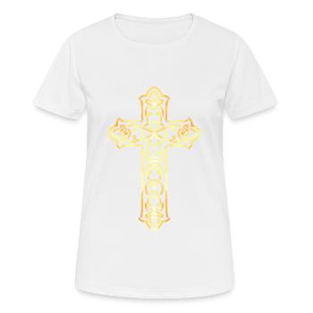 Jesus Kirche Vatikan Gott Kreuz Symbol - Frauen T-Shirt atmungsaktiv - Weiß - Vorne - AI Model Female 172 dark (172cm)