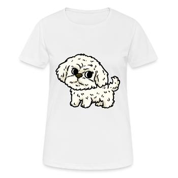 SHIHTZU Hunde Baby Rassehund Hunderasse - Frauen T-Shirt atmungsaktiv - Weiß - Vorne - AI Model Female 172 dark (172cm)