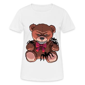 Horror Teddy Spinnen böse Bär satanisch - Frauen T-Shirt atmungsaktiv - Weiß - Vorne - AI Model Female 172 dark (172cm)