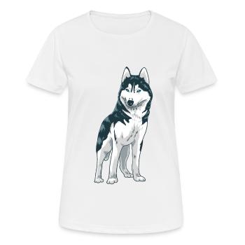 Süßer Husky Hund Weihnachtsgeschenk Hunde - Frauen T-Shirt atmungsaktiv - Weiß - Vorne - AI Model Female 172 dark (172cm)