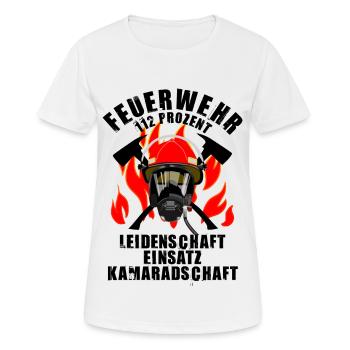 Service d'incendie 112 pour cent - T-shirt respirant Femme - blanc - Devant - AI Model Female 172 dark (172cm)