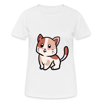 Chats Chats Kitten Bébé Animaux Animaux - T-shirt respirant Femme - blanc - Devant - AI Model Female 172 dark (172cm)