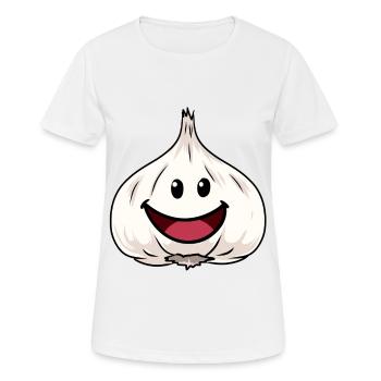 Knoblauch Knobi Gemüse Knoblauchzehe Zwiebel - Frauen T-Shirt atmungsaktiv - Weiß - Vorne - AI Model Female 172 dark (172cm)