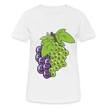 Weintrauben Trauben Obst Früchte Rebe Veganer - Frauen T-Shirt atmungsaktiv - Weiß - Vorne - AI Model Female 172 dark (172cm)