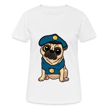 Polizist Polizei Polizeihund Berufe Hunde Job - Frauen T-Shirt atmungsaktiv - Weiß - Vorne - AI Model Female 172 dark (172cm)