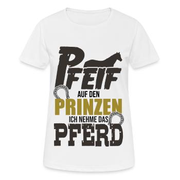 « Sifflement sur le prince » - T-shirt respirant Femme - blanc - Devant - AI Model Female 172 dark (172cm)