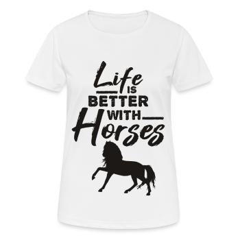 Horse horse saying - Women's Breathable T-Shirt - white - Front - AI Model Female 172 dark (172cm)