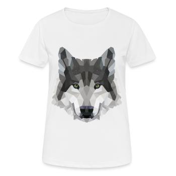 POLYGON WOLF WÖLFE HUSKY RUDEL HUND Rudel - Frauen T-Shirt atmungsaktiv - Weiß - Vorne - AI Model Female 172 dark (172cm)