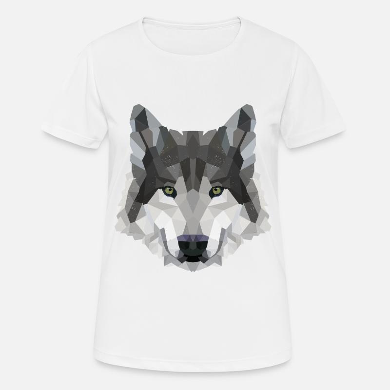 POLYGONE LOUPS LOUPS HUSKY PACK PACK CHIEN PACK PACK - T-shirt respirant Femme - blanc