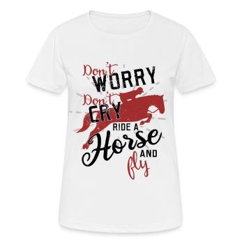 Horse horse saying - Women's Breathable T-Shirt - white - Front - AI Model Female 172 dark (172cm)