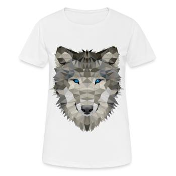 Polygon loup Loups Nature Sauvage Animaux animaux - T-shirt respirant Femme - blanc - Devant - AI Model Female 172 dark (172cm)