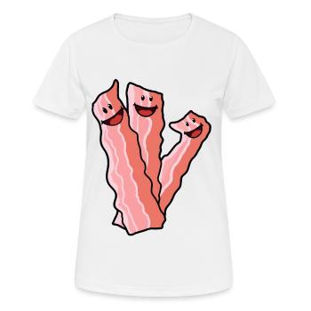 Speck Schinken Schweinefleisch Speise Nahrung - Frauen T-Shirt atmungsaktiv - Weiß - Vorne - AI Model Female 172 dark (172cm)