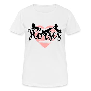 Chevaux CHEVAUX - T-shirt respirant Femme - blanc - Devant - AI Model Female 172 dark (172cm)