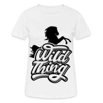 Pferde- Wild Thing - Frauen T-Shirt atmungsaktiv - Weiß - Vorne - AI Model Female 172 dark (172cm)