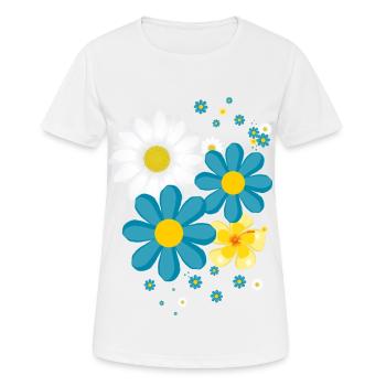 flowers - Women's Breathable T-Shirt - white - Front - AI Model Female 172 dark (172cm)
