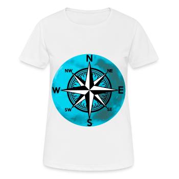 Boussole Planètes Rose Vent Voyage Expédition Nautique - T-shirt respirant Femme - blanc - Devant - AI Model Female 172 dark (172cm)