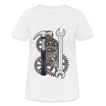 Atelier de gardien de machines-outils technologiques - T-shirt respirant Femme - blanc - Devant - AI Model Female 172 dark (172cm)