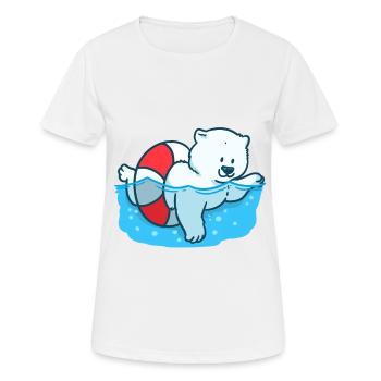 Eisbär Klimawandel Klima Global Arktis Nordpol - Frauen T-Shirt atmungsaktiv - Weiß - Vorne - AI Model Female 172 dark (172cm)