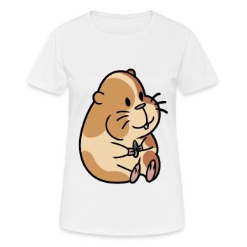 Hamster Faim Rongeur Animaux Domestiques Enfants Bébé - T-shirt respirant Femme - blanc - Devant - AI Model Female 172 dark (172cm)