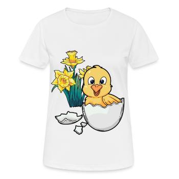 Joyeux Easter Chicks Easter Egg Kids Bébé Chick Egg Egg - T-shirt respirant Femme - blanc - Devant - AI Model Female 172 dark (172cm)