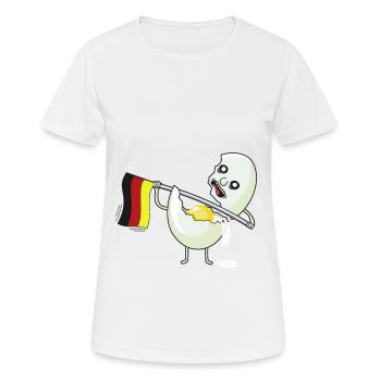 Œuf mou allemand Drapeau de l’Allemagne Drapeau amusant - T-shirt respirant Femme - blanc - Devant - AI Model Female 172 dark (172cm)